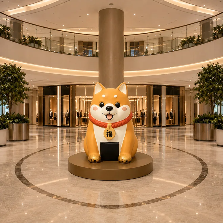 Fiberglass Fortune Dog Sculpture