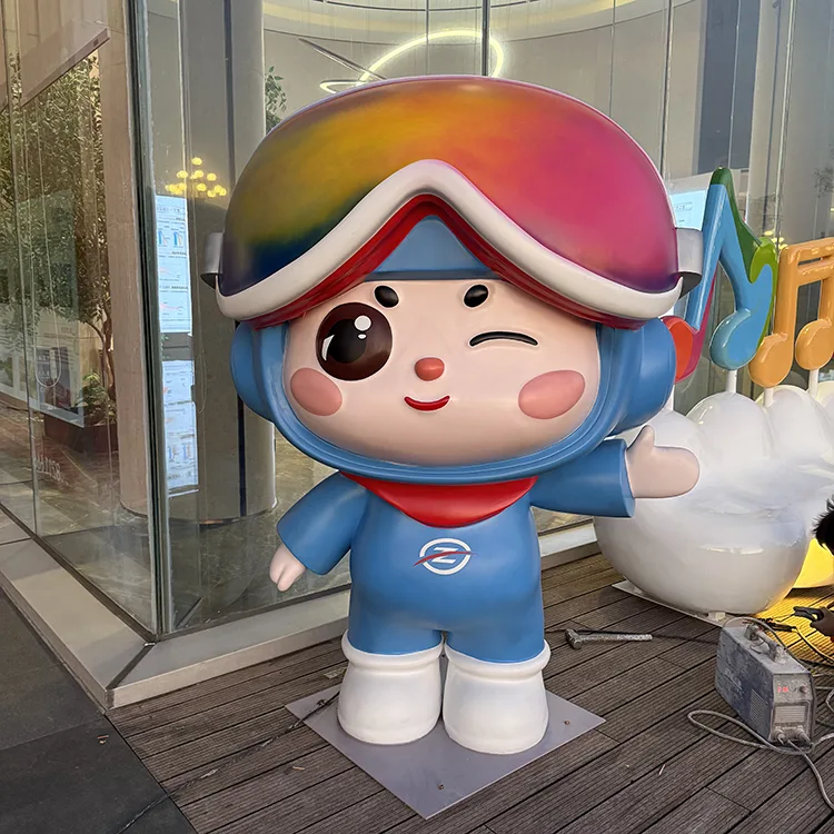 Rainbow Fiberglass Mascot Sculpture