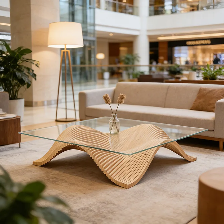 Parametric Wave Plywood Coffee Table