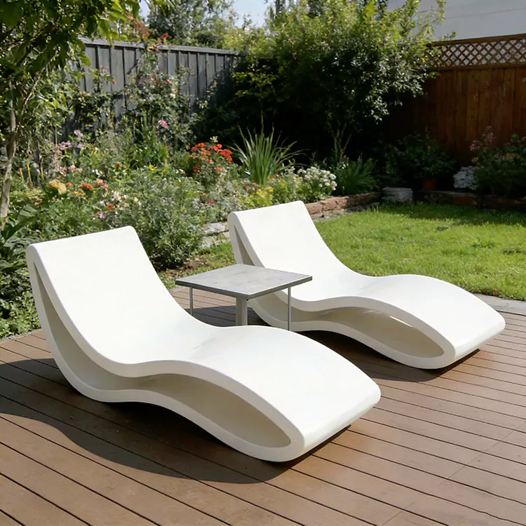 Waterproof Fiberglass Poolside UV Resistant Outdoor Lounger
